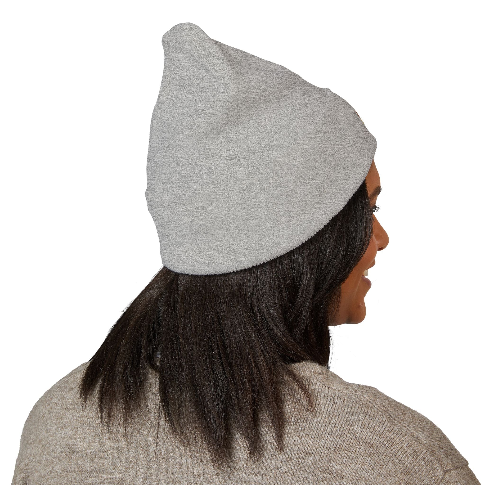 Embroidered 'Fit Flu' Coffee Donut Beanie — Cozy Cuffed Winter Hat