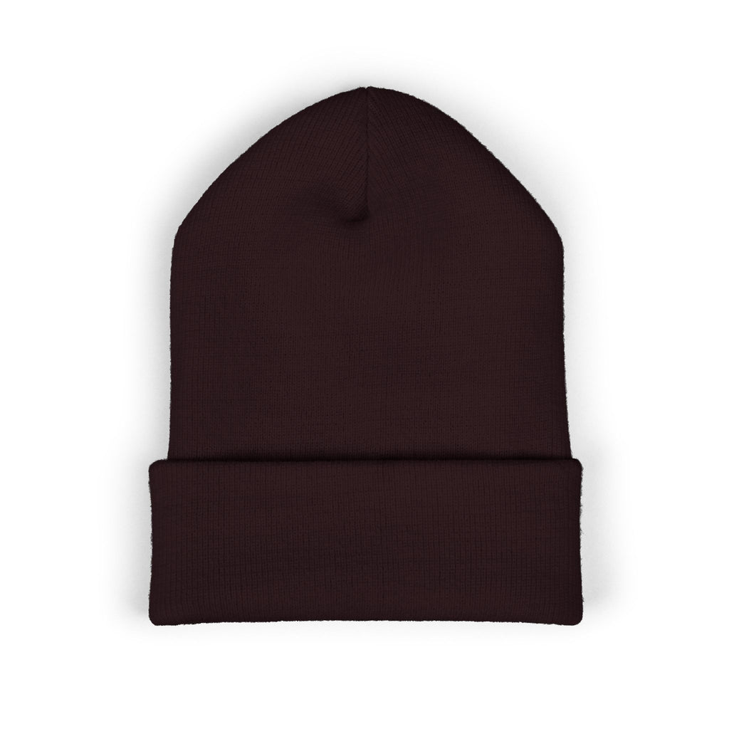 Embroidered 'Fit Flu' Coffee Donut Beanie — Cozy Cuffed Winter Hat