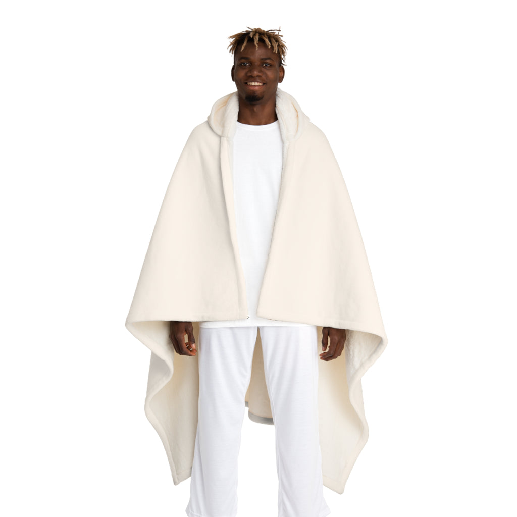 Hooded Sherpa Blanket Cape — Plush Fleece Hooded Throw for Cozy Lounging