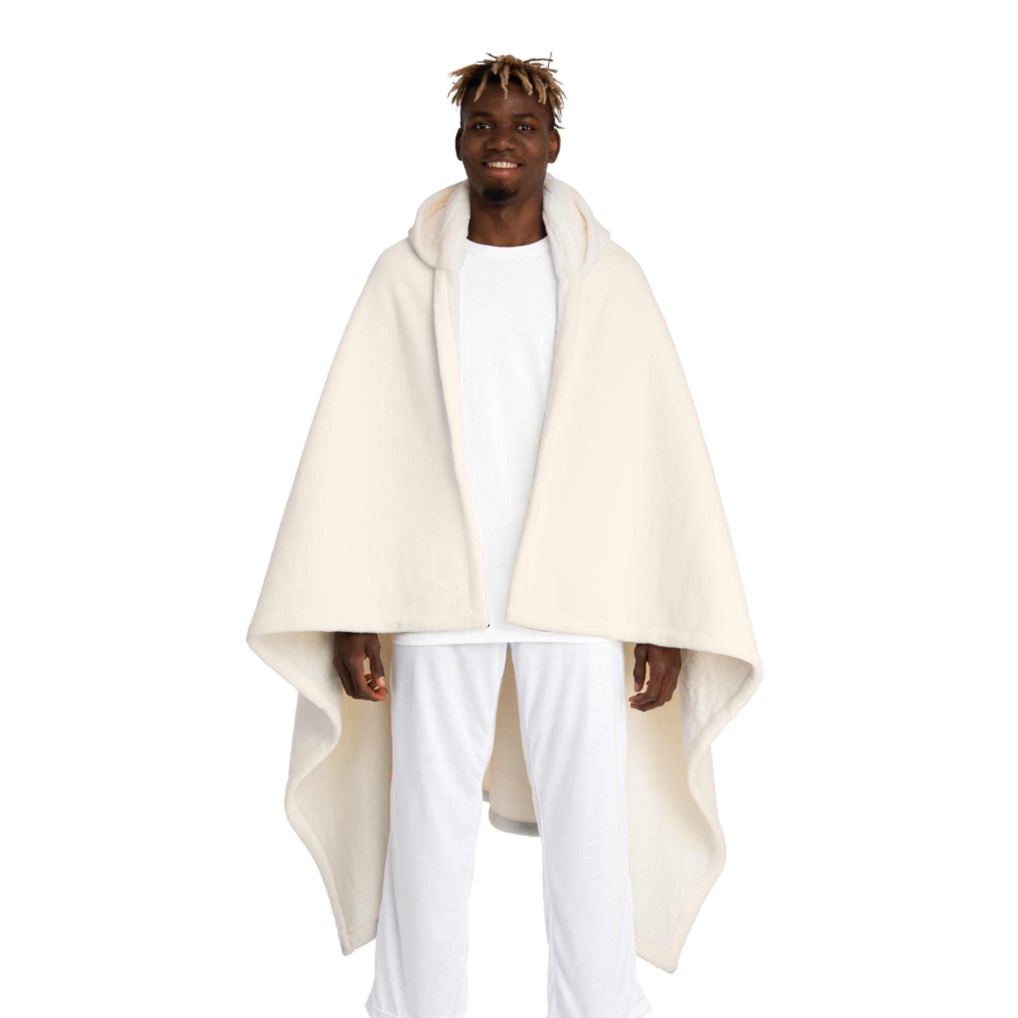 Hooded Sherpa Blanket Cape — Plush Fleece Hooded Throw for Cozy Lounging