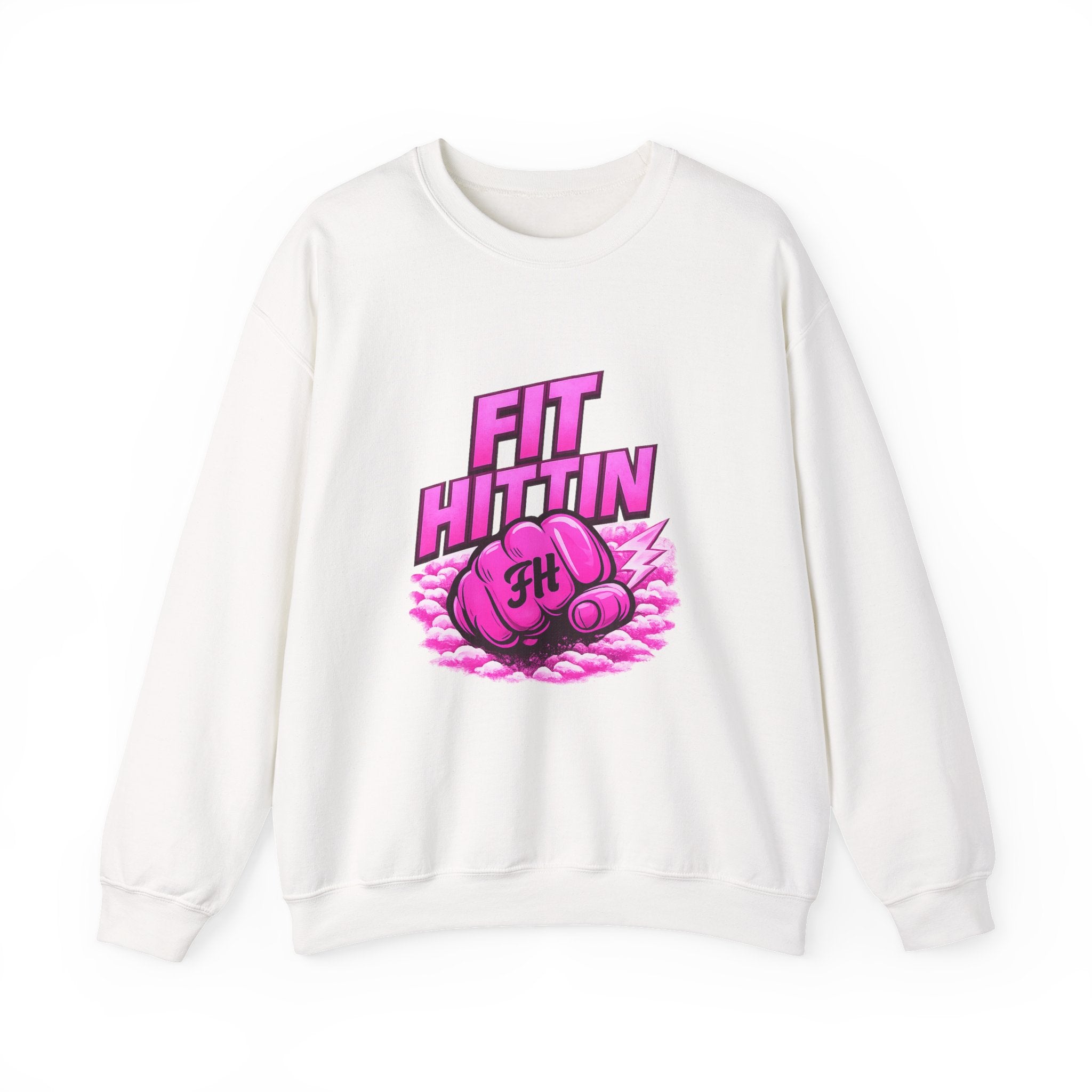 Fit Hittin Boxing Crewneck Sweatshirt — Pink Gloves Graphic