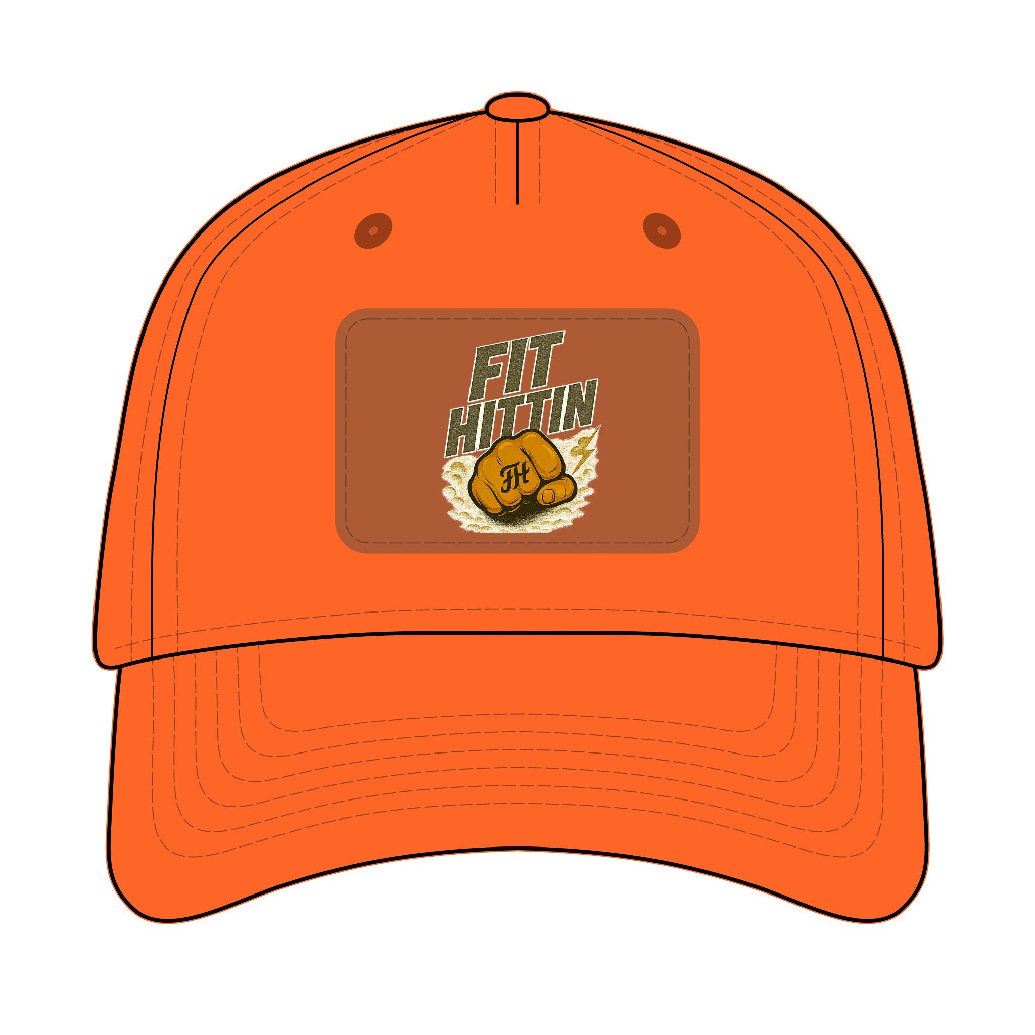 Vintage Boxing Leather Patch Baseball Cap — “Fit Hard” Mid-Profile Hat