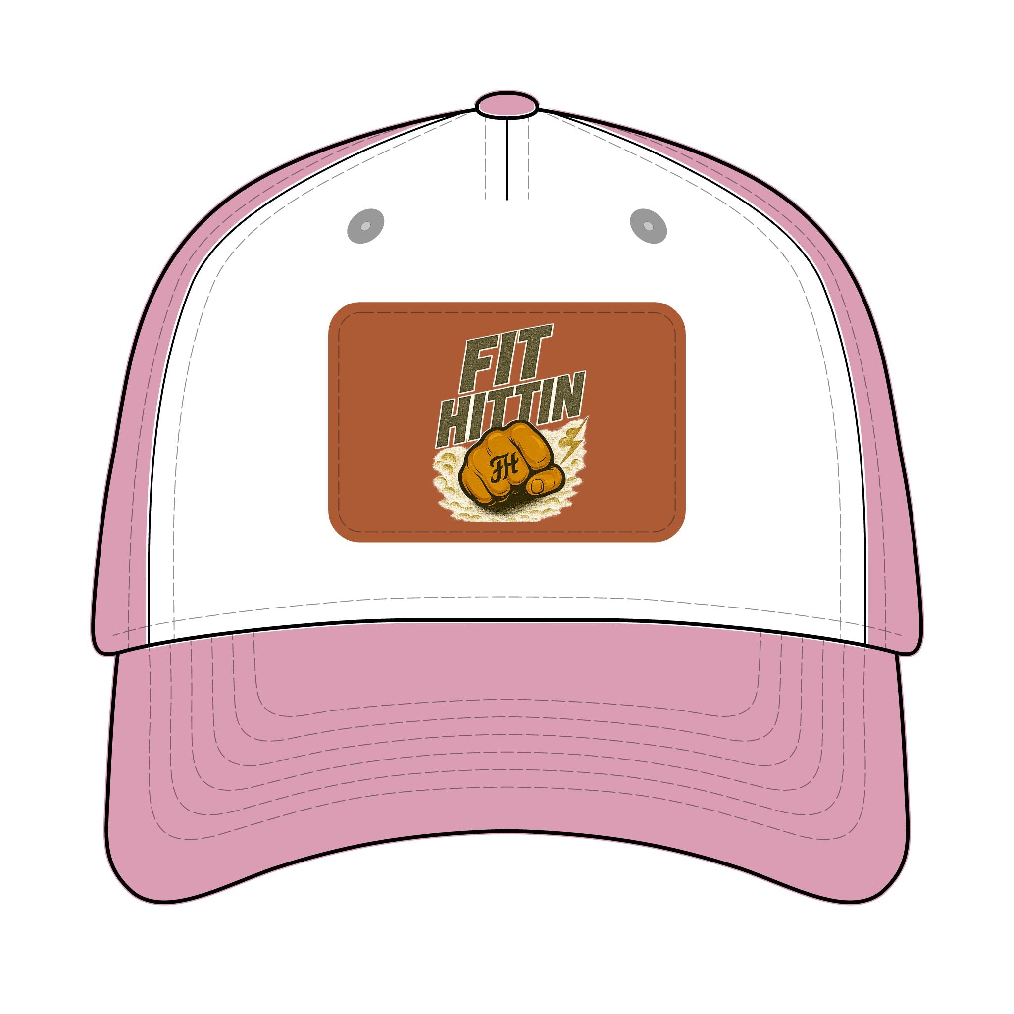 Vintage Boxing Leather Patch Baseball Cap — “Fit Hard” Mid-Profile Hat