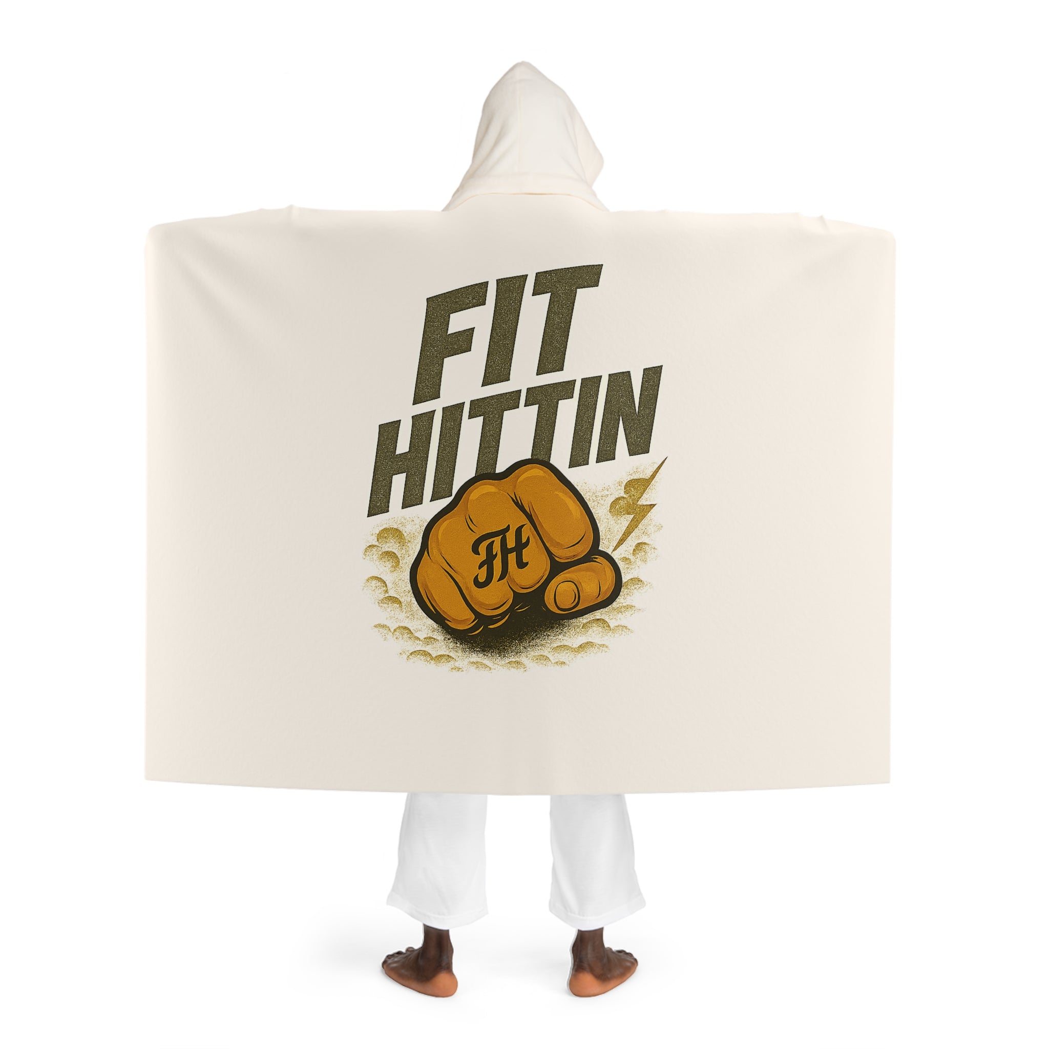 Hooded Sherpa Blanket Cape — Plush Fleece Hooded Throw for Cozy Lounging