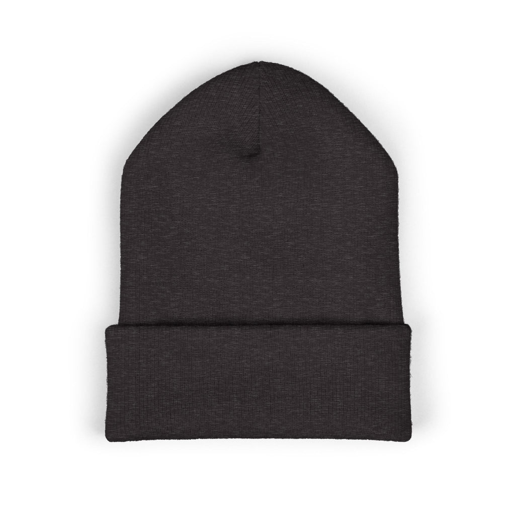 Embroidered 'Fit Flu' Coffee Donut Beanie — Cozy Cuffed Winter Hat