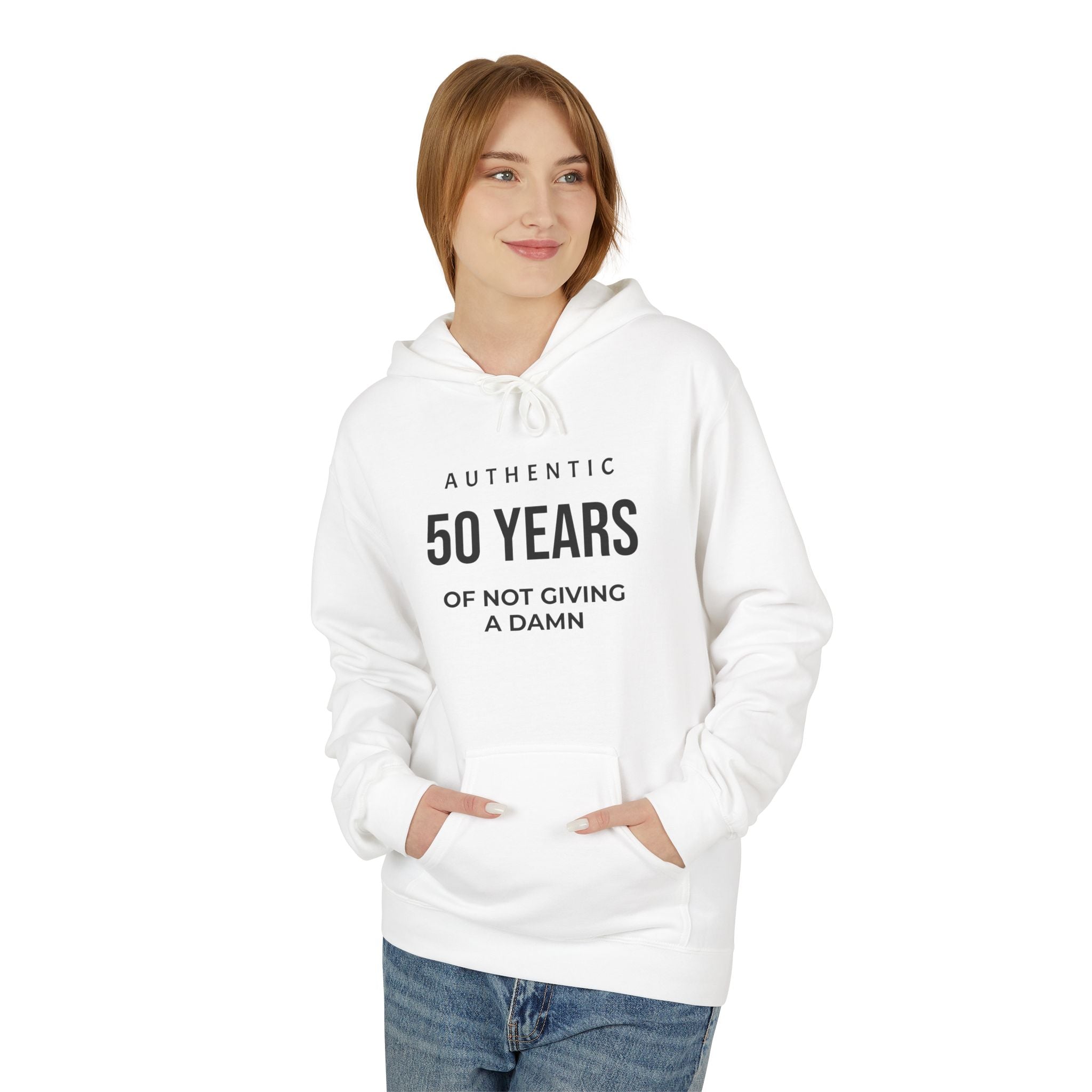 50 Years of Not Giving a Damn Hoodie — 'Fit Hittin' Boxing Graphic Back