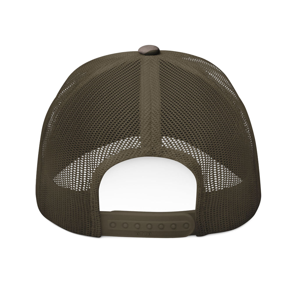 Camo Trucker Hat — Embroidered Sunflower Patch Cap