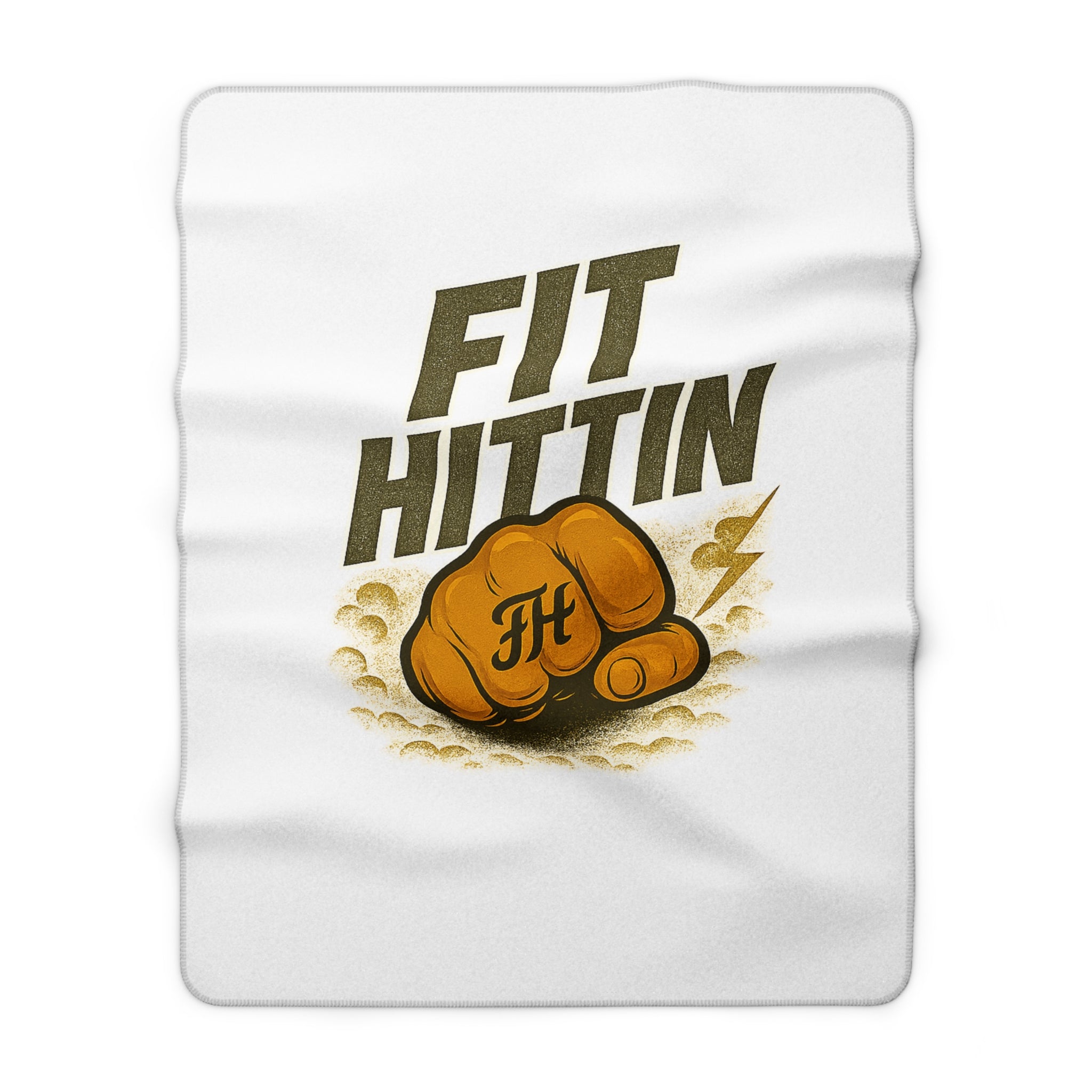 Fit Hittin Fist Sherpa Blanket — Cozy Motivational Fitness Throw