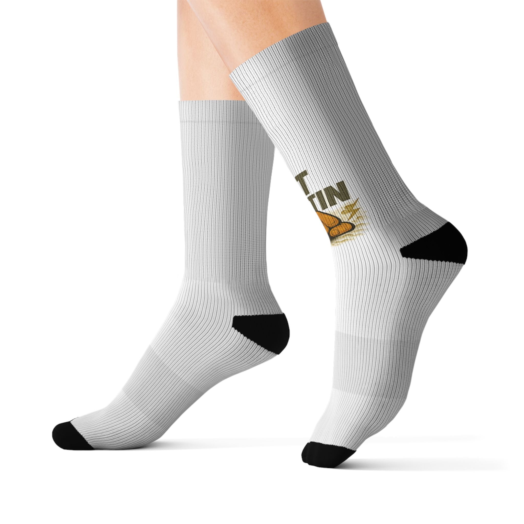 Custom Sublimation Crew Socks — 'Fit Hitin' Logo Athletic Socks
