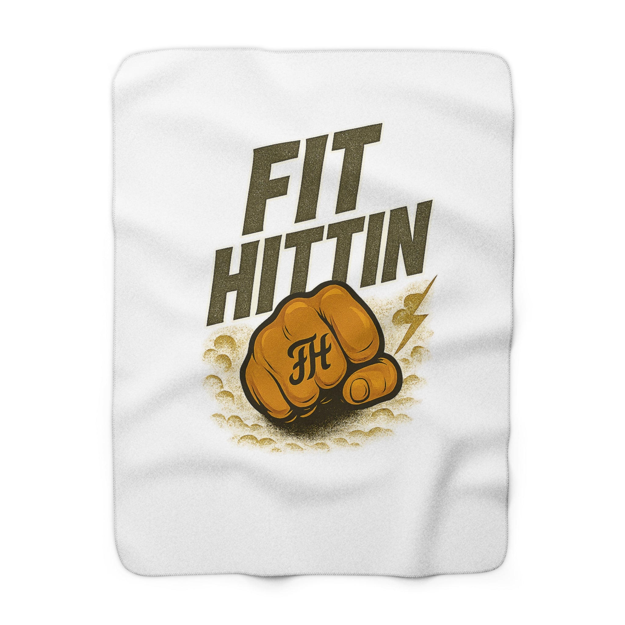 Fit Hittin Fist Sherpa Blanket — Cozy Motivational Fitness Throw