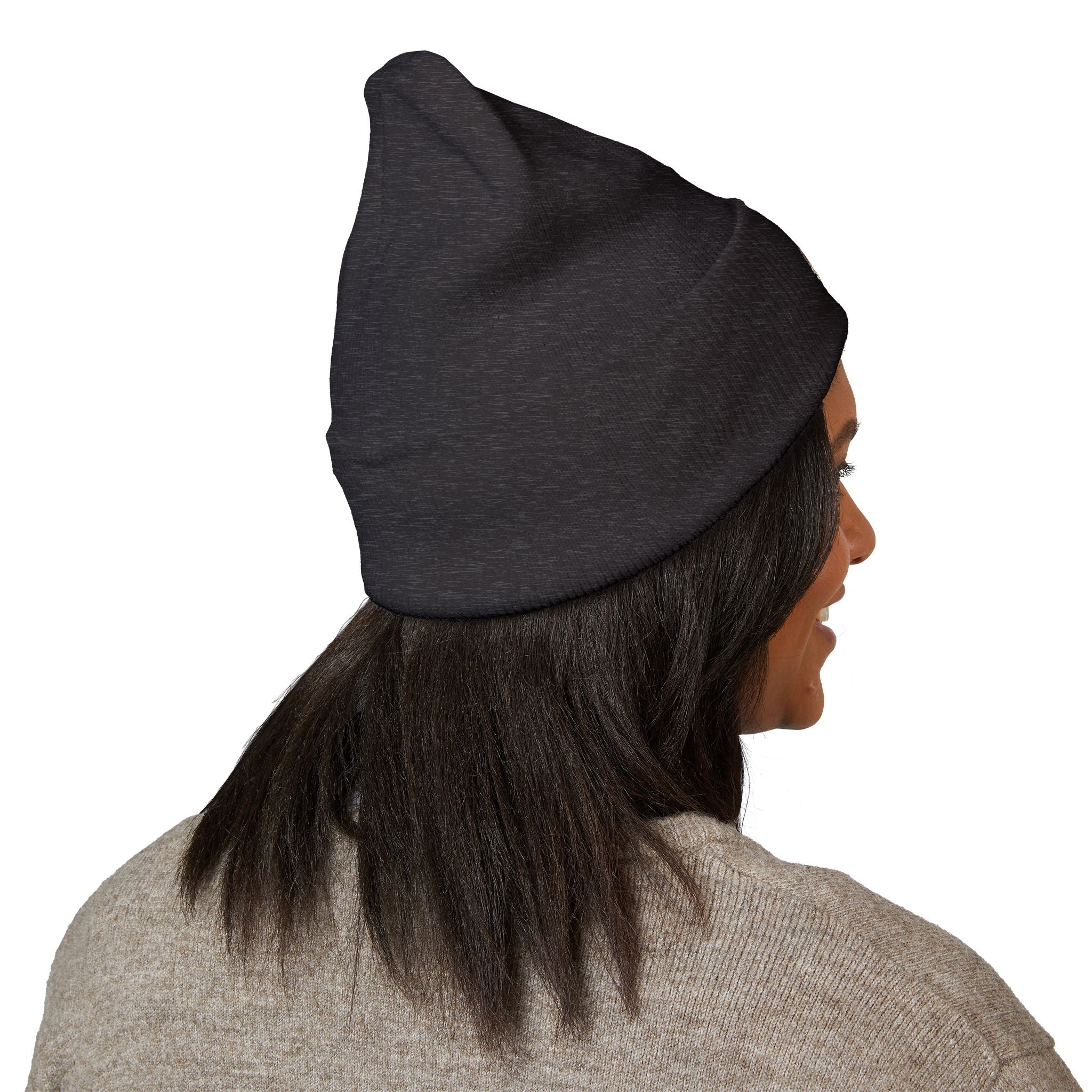 Embroidered 'Fit Flu' Coffee Donut Beanie — Cozy Cuffed Winter Hat